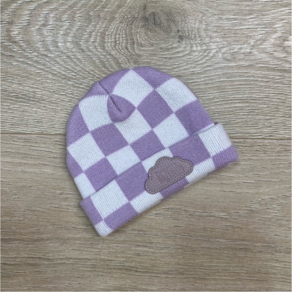 Dream Big Little Co. Purple Checkered Beanie